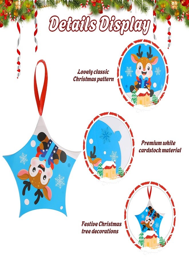 VEYLIN 36Pcs Christmas Pentagram Candy Box, Christmas Party Favors Boxes with Ribbons Hanging Treat - Image 4